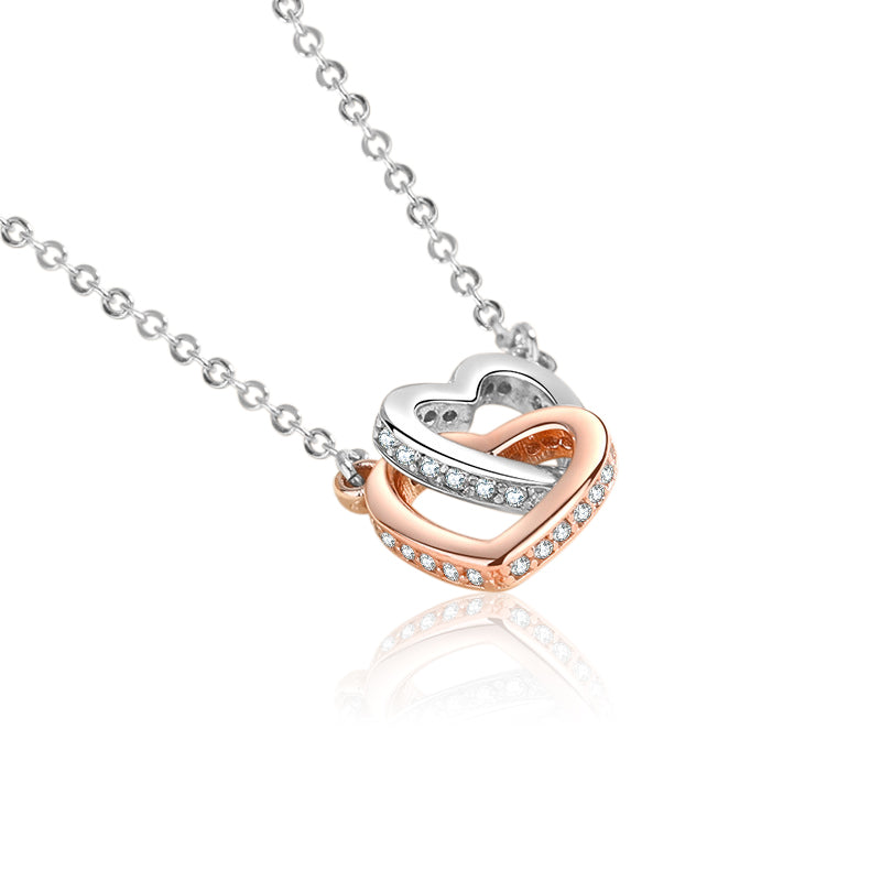 Sterling Silver Interlocked Heart Necklace