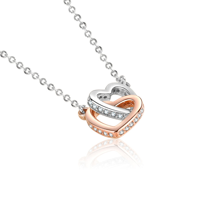 Sterling Silver Interlocked Heart Necklace