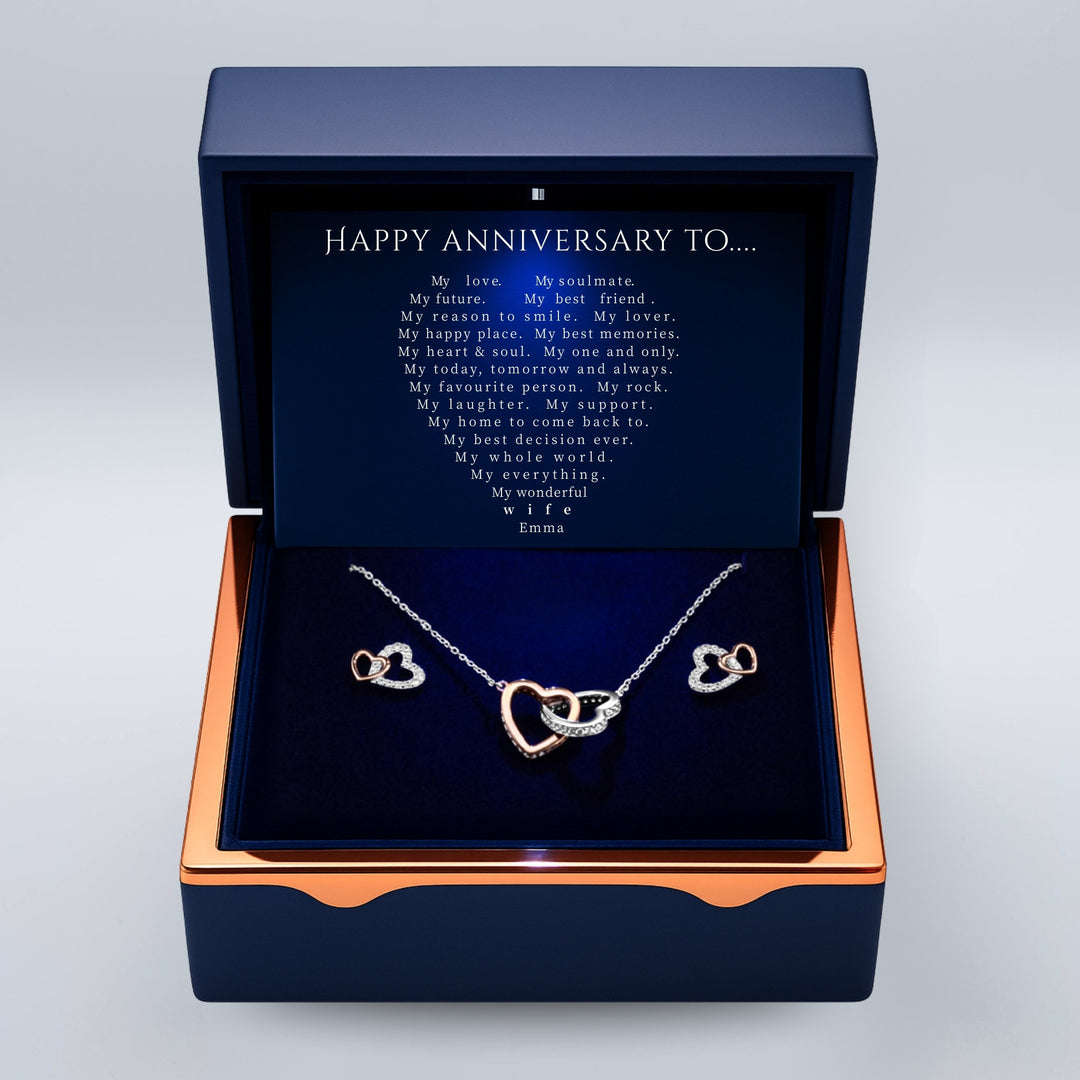 'Wonderful Wife' Forever Love Heart Necklace - Sterling Silver.