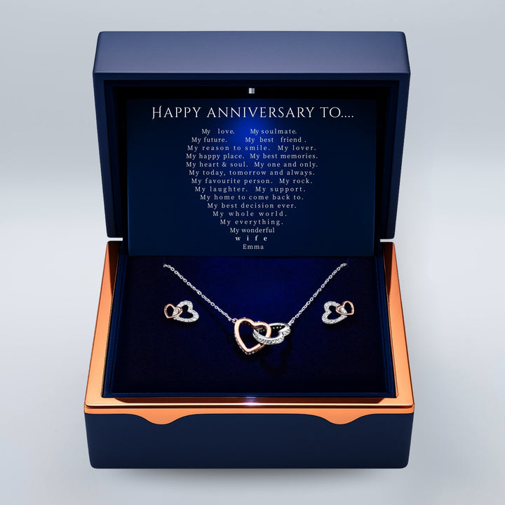 'Wonderful Wife' Forever Love Heart Necklace - Sterling Silver.