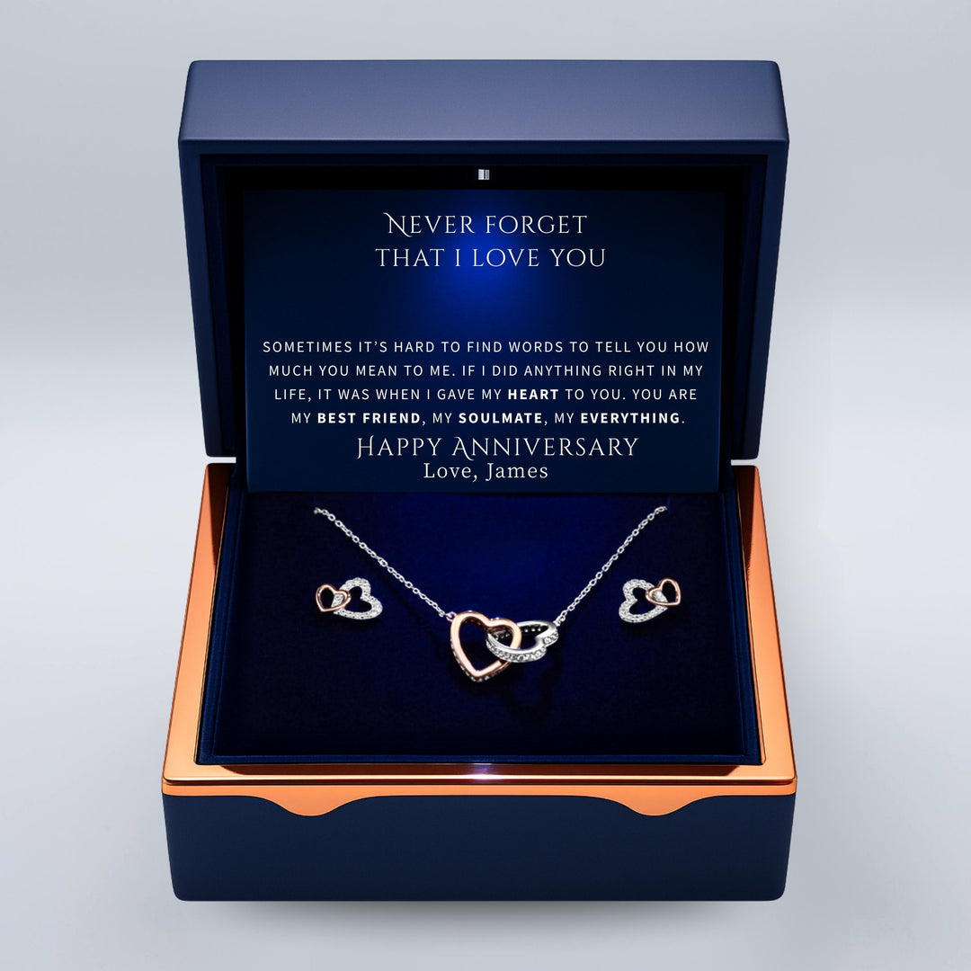 'My Everything' Forever Love Heart Necklace - Sterling Silver.