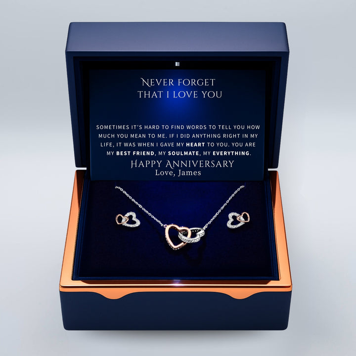 'My Everything' Forever Love Heart Necklace - Sterling Silver.