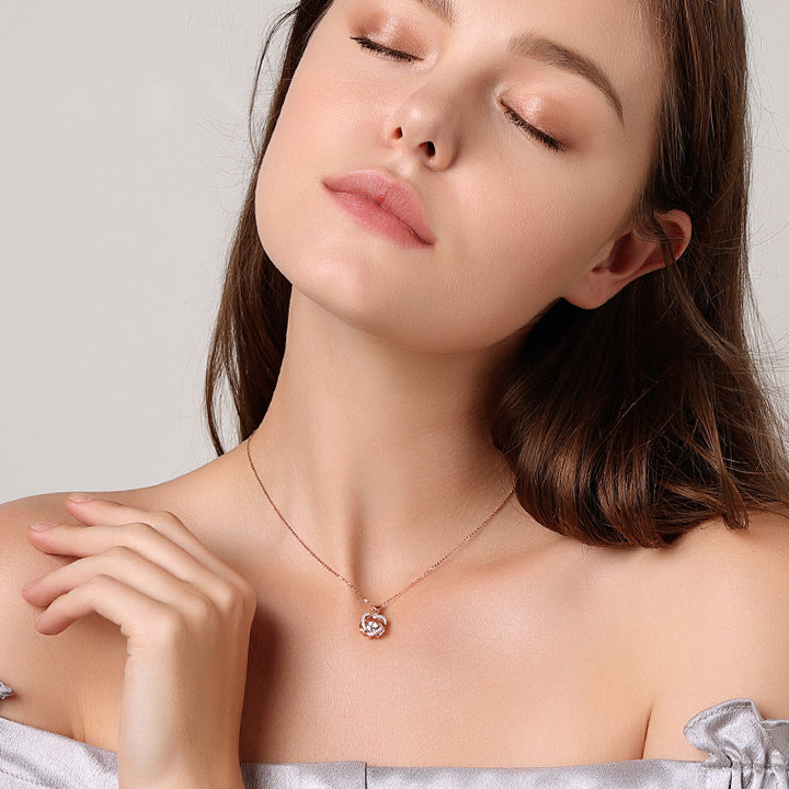 Heartbeat Necklace - Sterling Silver, Rose Gold Vermeil